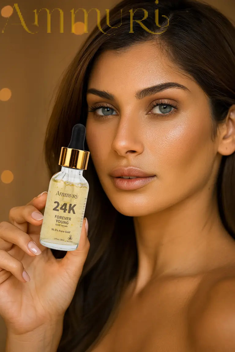 Ammuri 24K Gold Face Serum - Anti-Ageing Collagen Booster Dark Circle Treatment