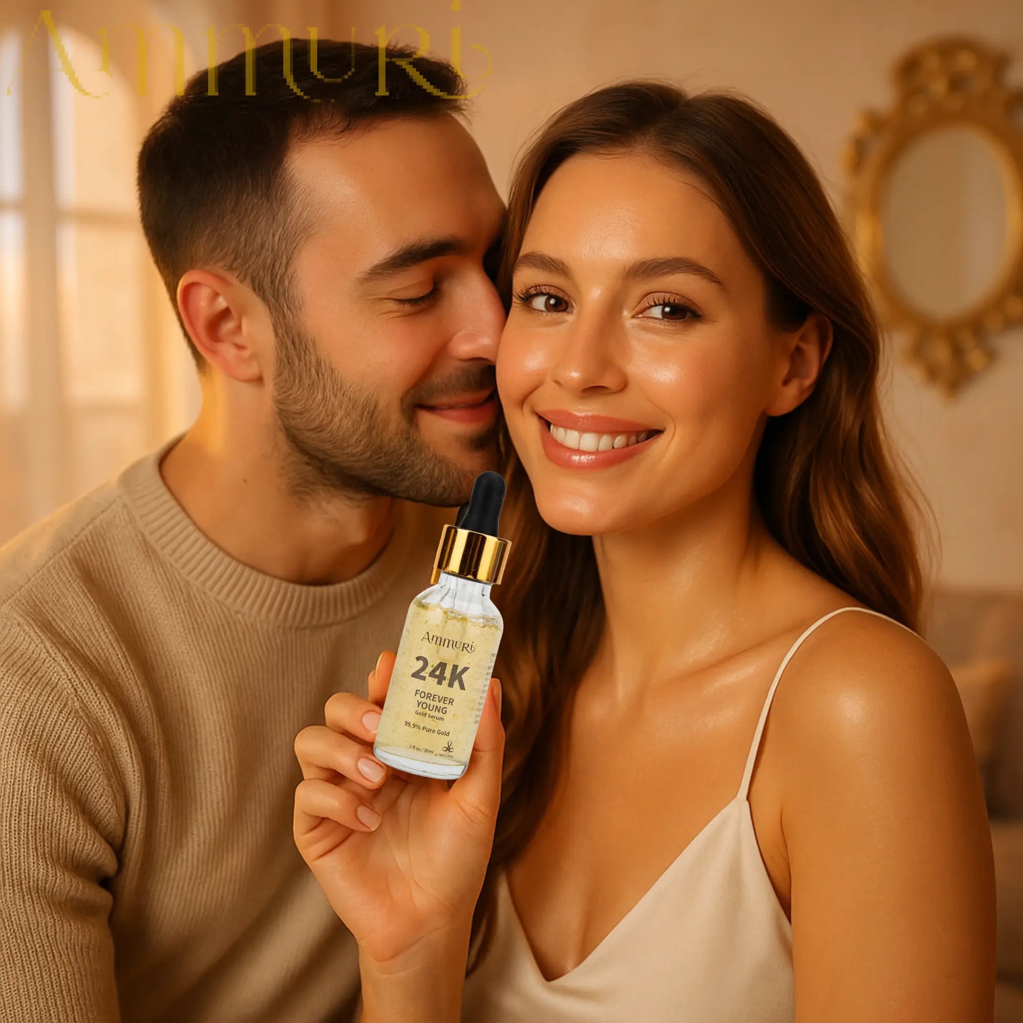 Ammuri 24K Gold Face Serum - Anti-Ageing Collagen Booster Dark Circle Treatment