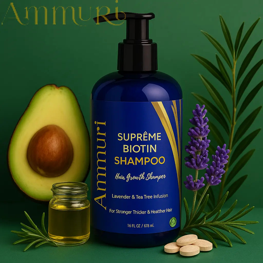 Ammuri Biotin & Caffeine Shampoo | Supports Thicker, Fuller-Looking Hair | 473ml
