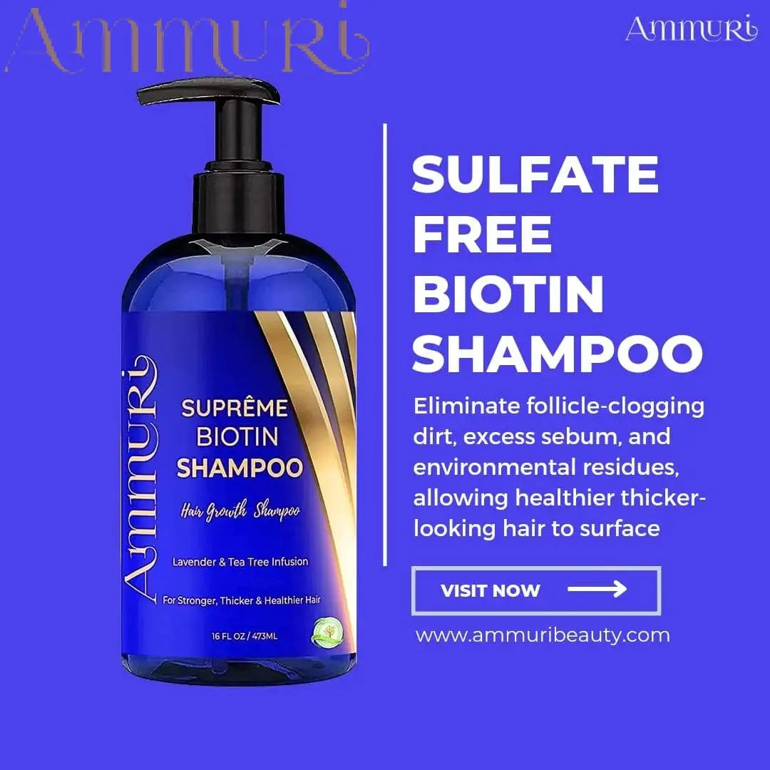 Ammuri Biotin & Caffeine Shampoo | Supports Thicker, Fuller-Looking Hair | 473ml