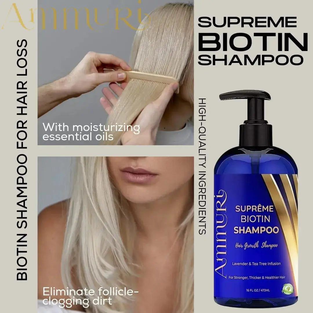 Ammuri Biotin & Caffeine Shampoo | Supports Thicker, Fuller-Looking Hair | 473ml