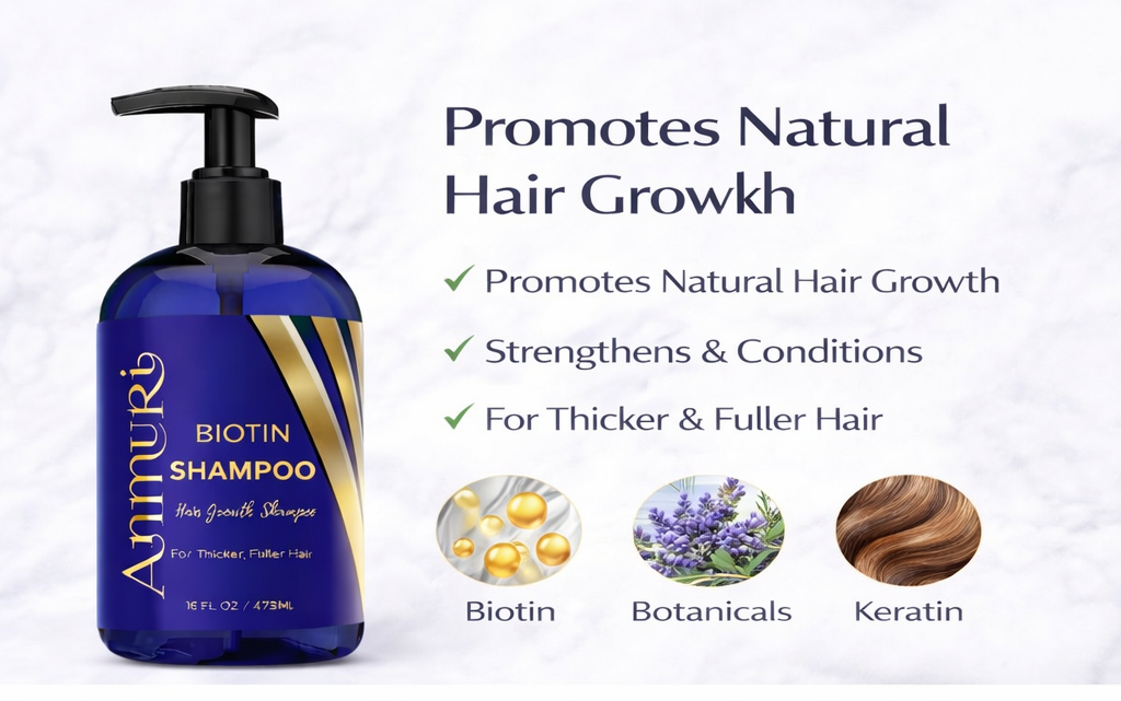 Ammuri Biotin & Caffeine Shampoo — Set of 2 x 473ml | Fuller-Looking Hair