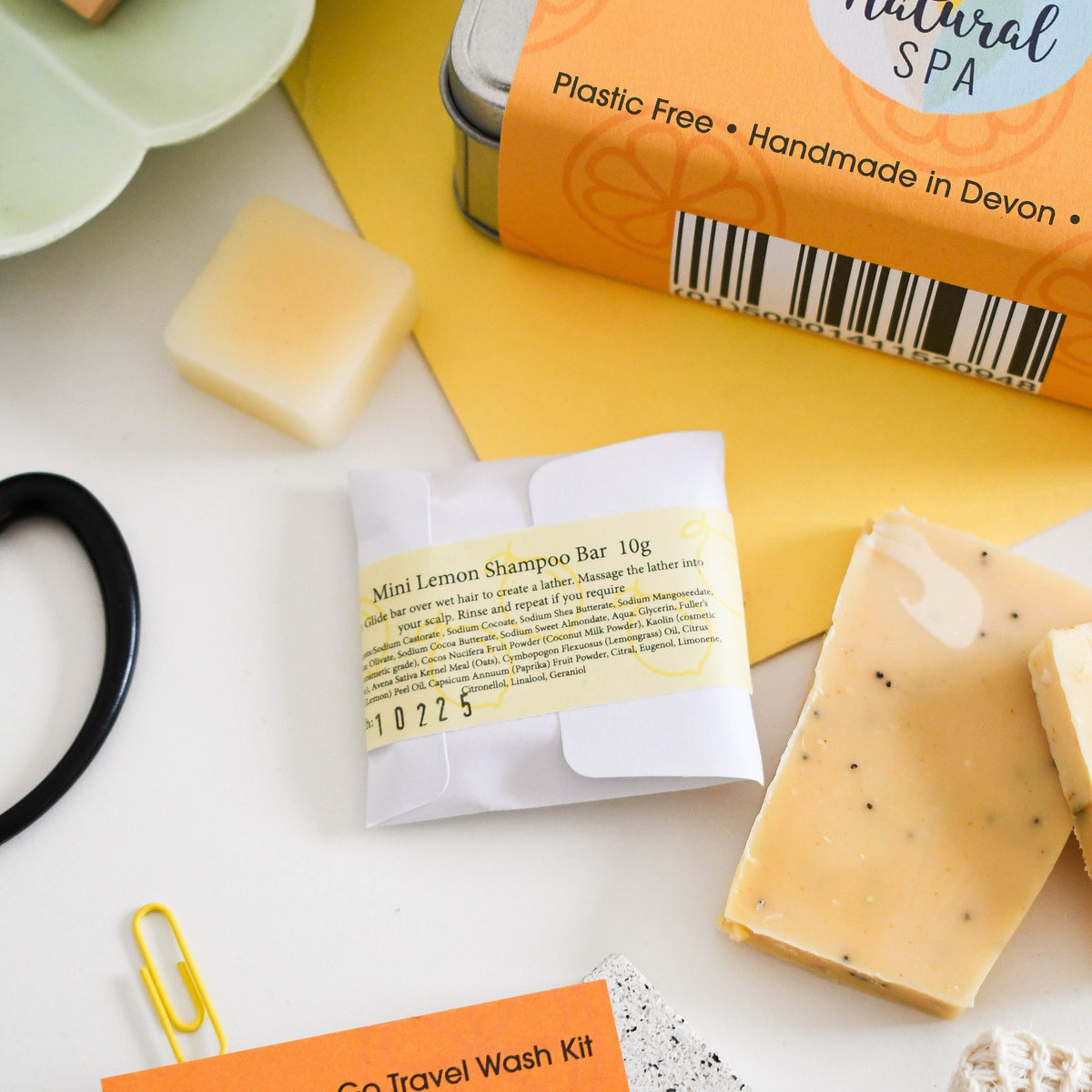 Citrus Mini Travel Wash Kit | Natural “On the Go” Shampoo,  Conditioner & SoapSet | Vegan, Plastic-Free Hair Care | Perfect Travel Gift