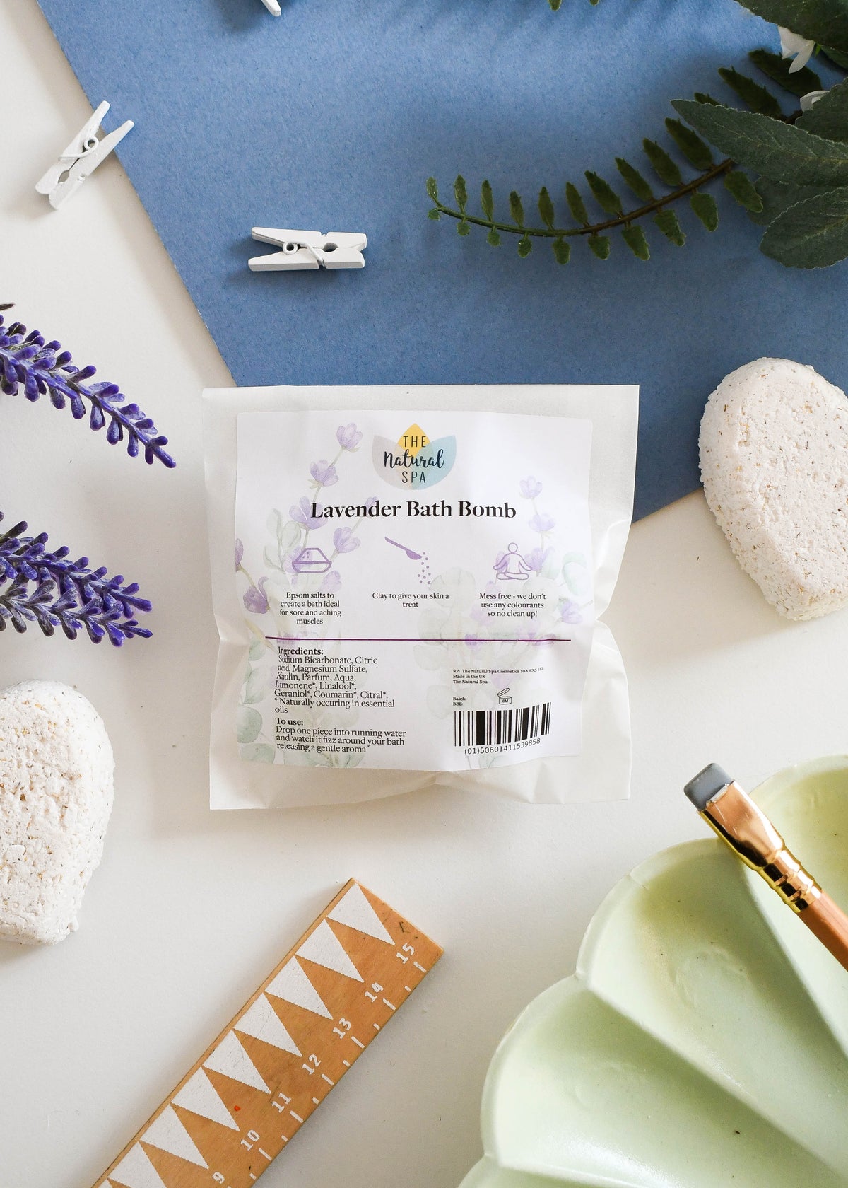 Lavender Aromatherapy Bath Bombs | Natural Relaxing Bath Fizzers for Stress Relief & Calm | Vegan, Plastic-Free