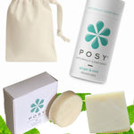 Deodorant, shampoo & conditioner bar cotton bag bundle