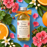 Orange & Geranium 150ml Bath & Massage Oil - Bright, uplifting & joyful