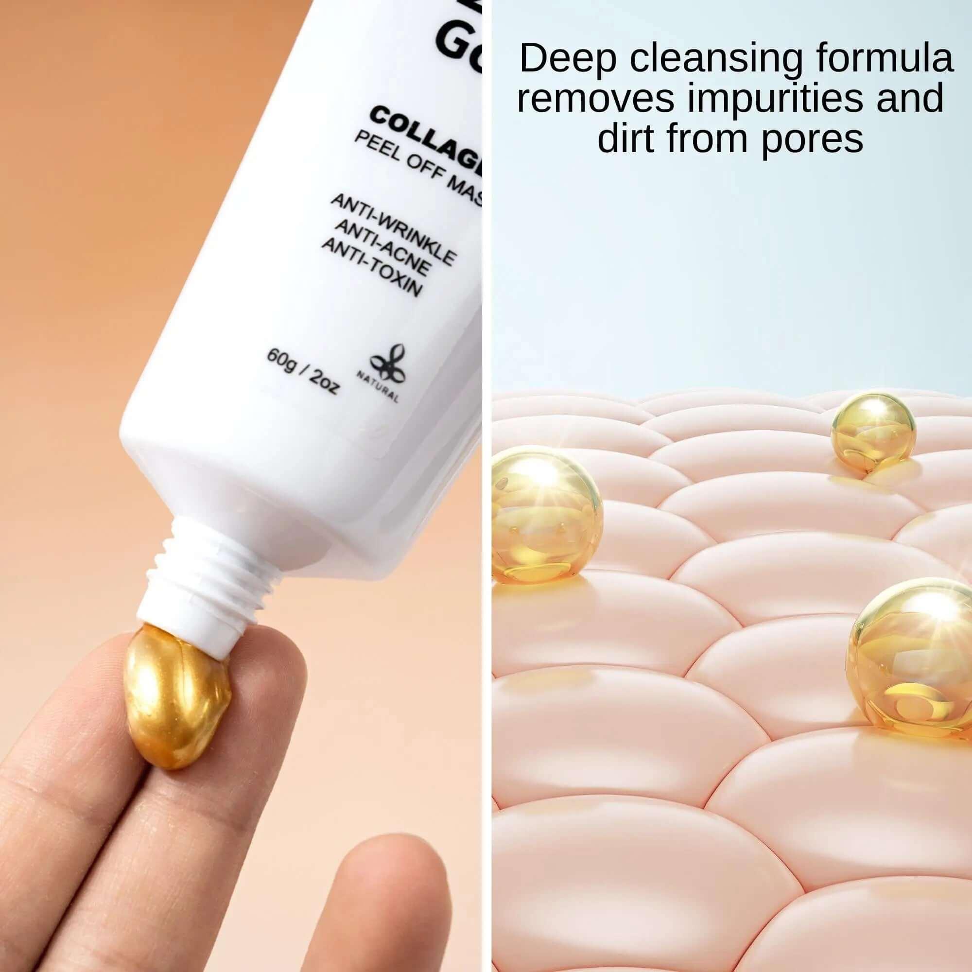 Ammuri 24K Gold Collagen Peel-Off Face Mask 60g – Luxury Anti-Ageing Treatment for Firming, Brightening & Deep Cleansing Skin