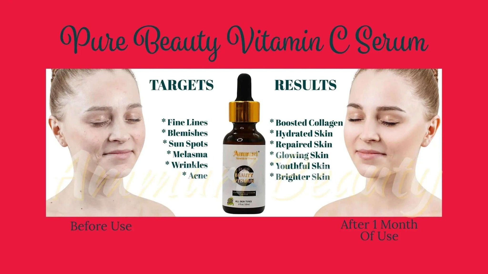 Ammuri Vitamin C Brightening Serum – Anti-Ageing Dark Spot Treatment 30ml