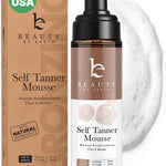 Beauty by Earth Self Tanner Mousse – USA Made, Natural & Organic, Streak-Free Tan