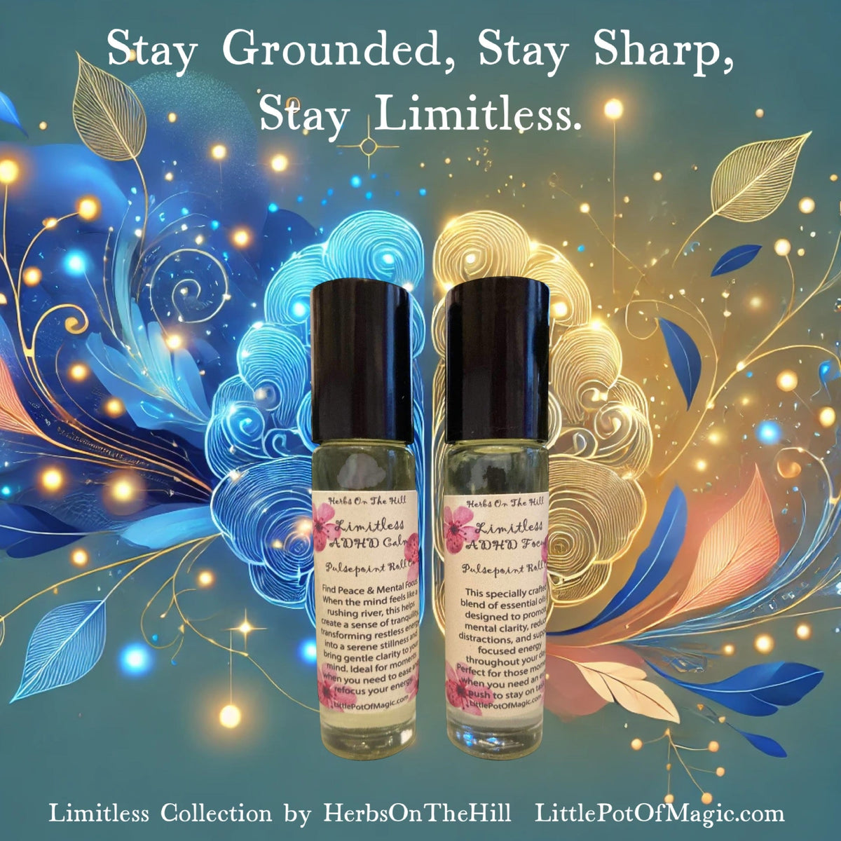 Limitless ADHD Set (of both Focus and Calm Roll Ons)- Stay Grounded, Stay Sharp, Stay Limitless
