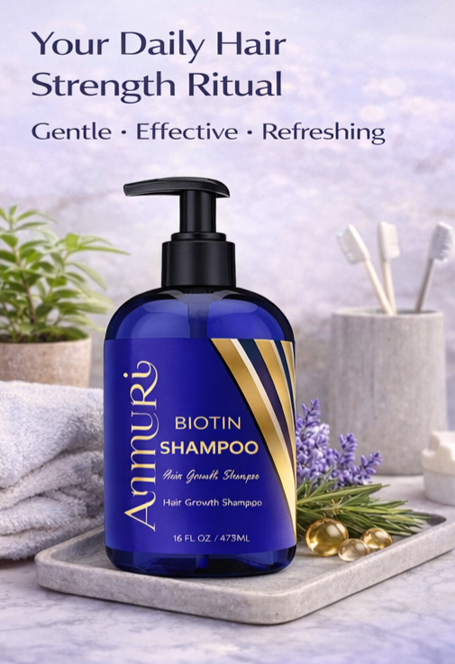Ammuri Biotin & Caffeine Shampoo | Supports Thicker, Fuller-Looking Hair | 473ml