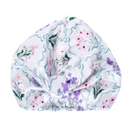 Satin Sleep Turban, Blue Ribbon Bloom