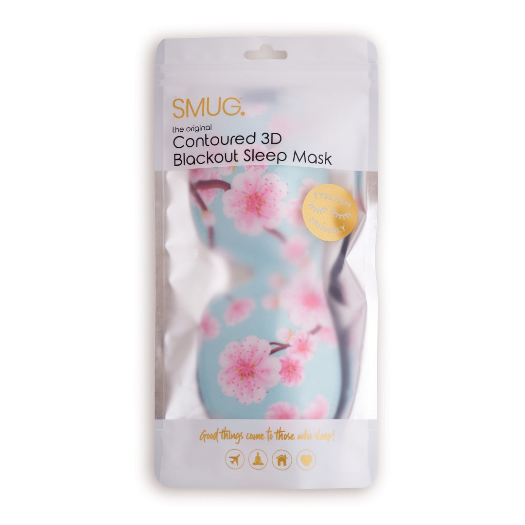 Contoured 3D Blackout Sleep Mask - Cherry Blossom Print