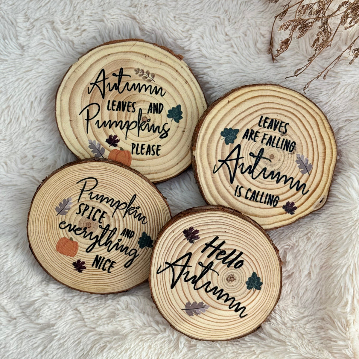 Wooden Autumn Coaster
